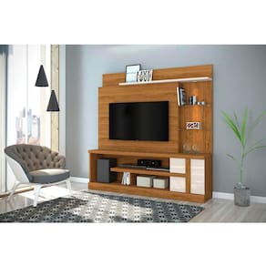 Estante Home Theater Alan Para TV até 55 1 Porta Cor Naturale Off White - Madetec Móveis