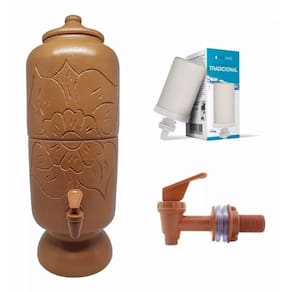 Filtrador De Água Filtro Barro Purificador C/ Vela Torneira
