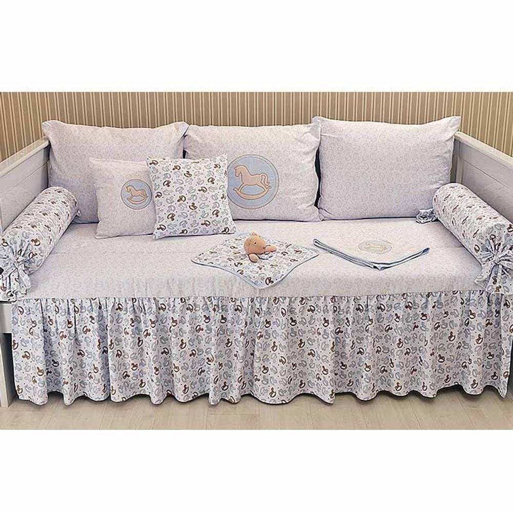 Kit Cama Babá para Menino Baby Blue 06 Peças Hug Baby