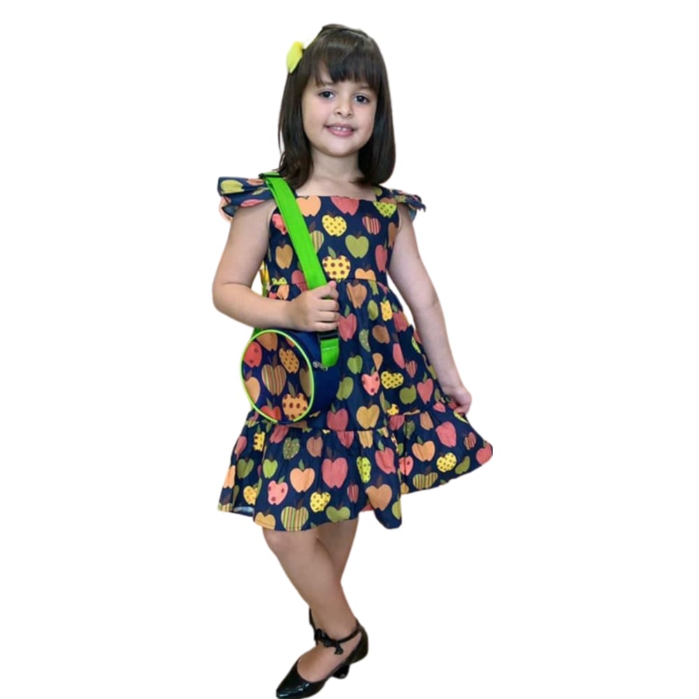 Vestido bosque com bolsa
