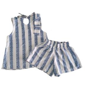 Conjunto listras azuis