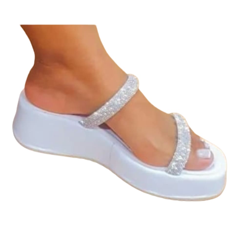 sandalia confortavel feminina Branco