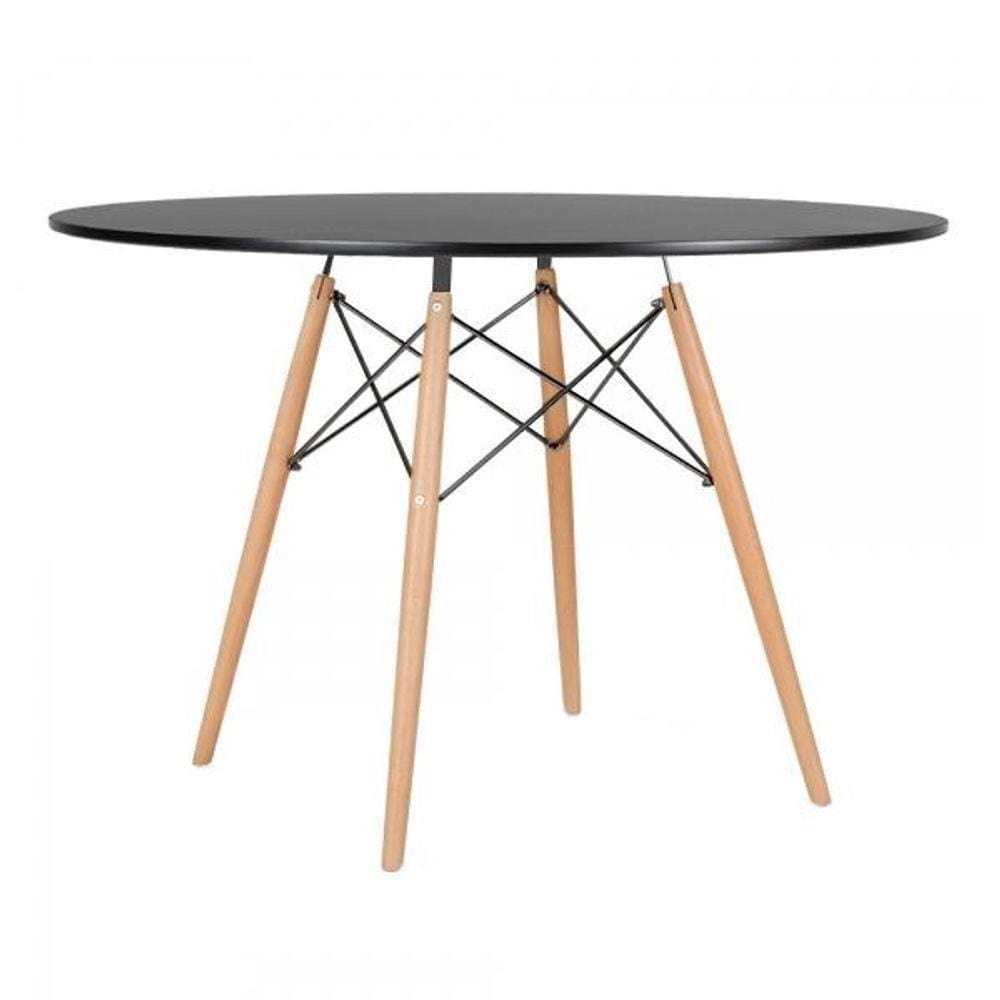 Mesa De Jantar Redonda Eames Eiffel 120 Cm Preto Preto