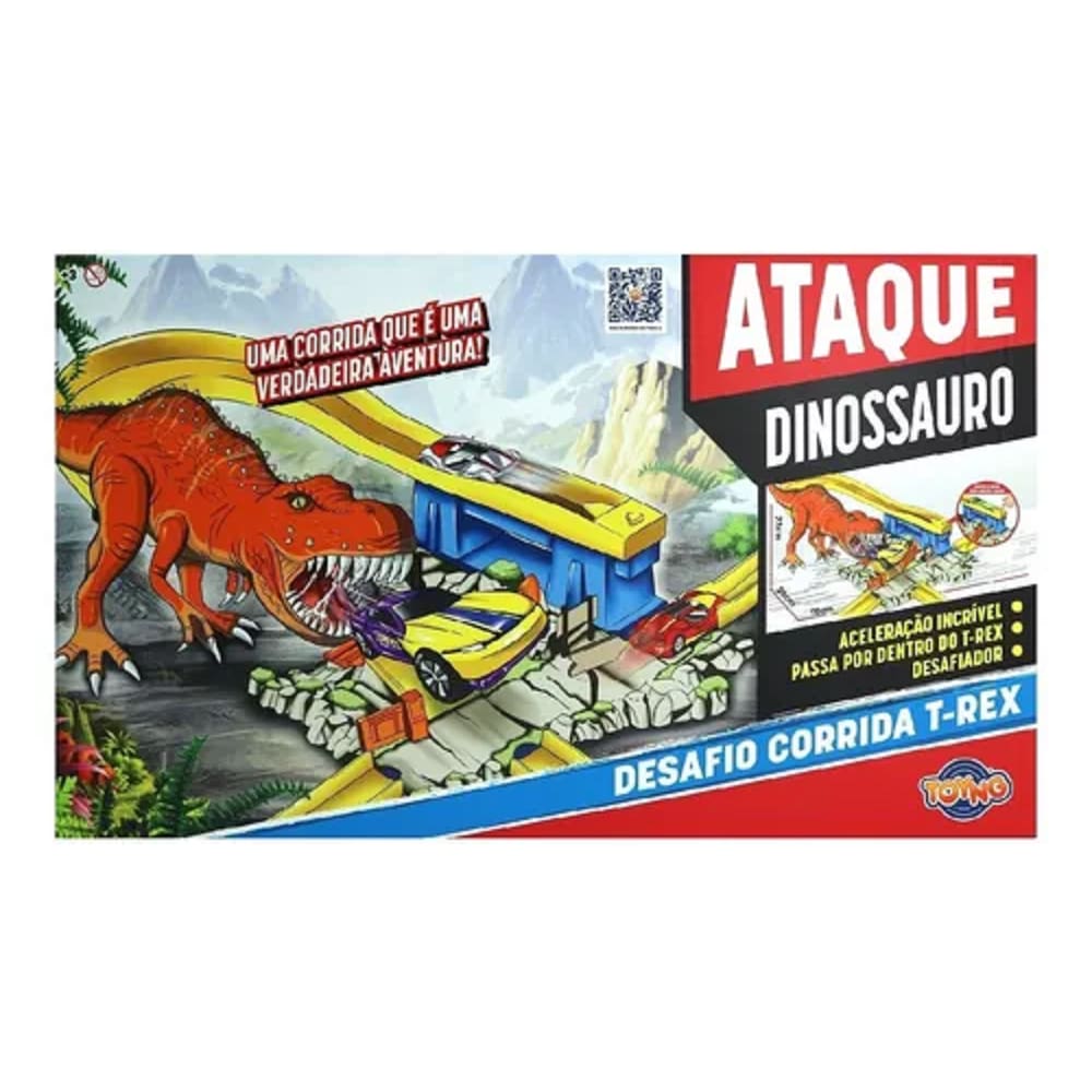 Pista Dino Dinossauro Track Car Infantil Radical Carro 252 peças T