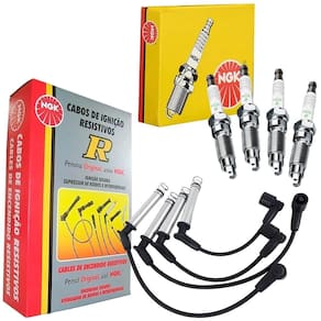 Kit Vela E Cabo Vela De Ignicao Fiat Uno 1.5 92 A 2002 Ngk