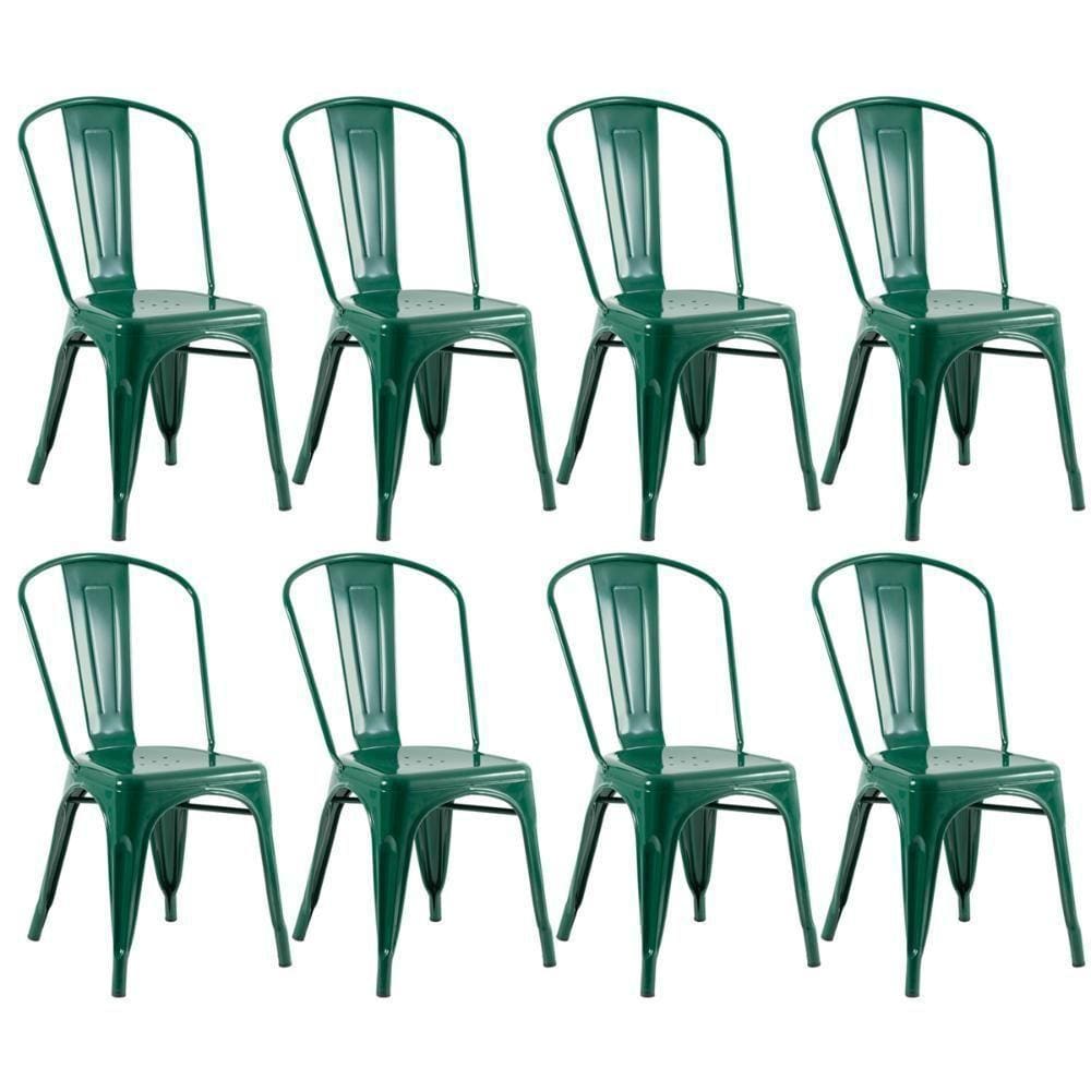 Kit 8 Cadeiras Verde Escuro