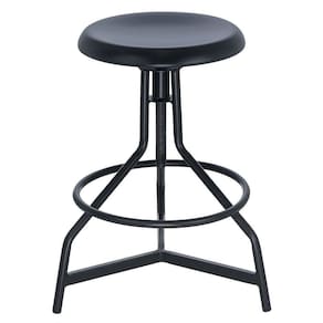 Banqueta Alta Cozinha Industrial Loft Aço Giratória York Preto