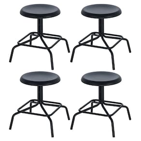 Kit 4 Bancos Baixos Cozinha Industrial Loft Aço 45 Cm Bolt Preto