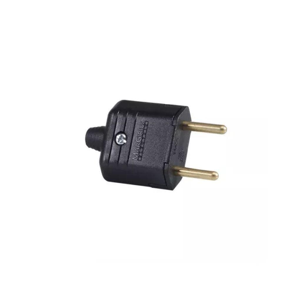 Plugue Residencial Macho 2p 10a Preto Margirius