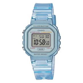 Relógio Casio Infantil Meninas Jovens Feminino Led Digital Prova D água Cristal Azul Translúcido LA-20WHS-2ADF