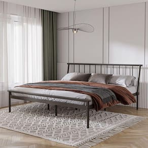 Cama King em Aço Begônia CabeCasa MadeiraMadeira Estanho