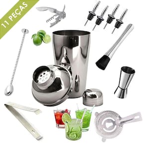 Kit Barman Profissional Coqueteleira 500ml 11 Peças