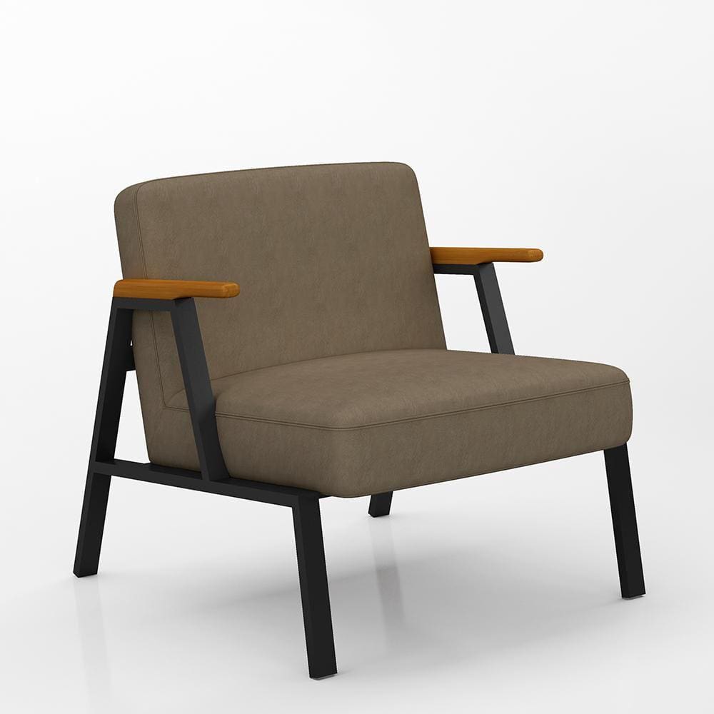 Poltrona Decorativa Coimbra Preto/cinamomo/capuccino - Móveis Arapongas