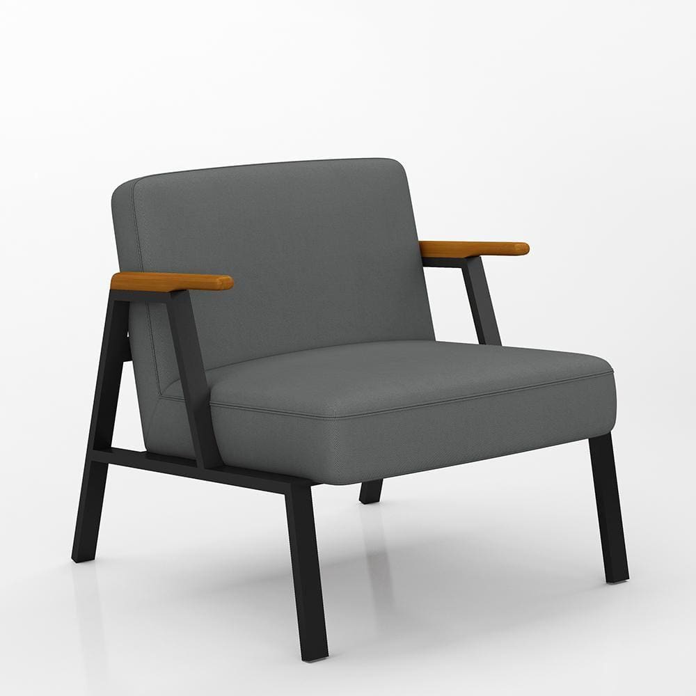 Poltrona Decorativa Coimbra Preto/cinamomo/cinza - Móveis Arapongas