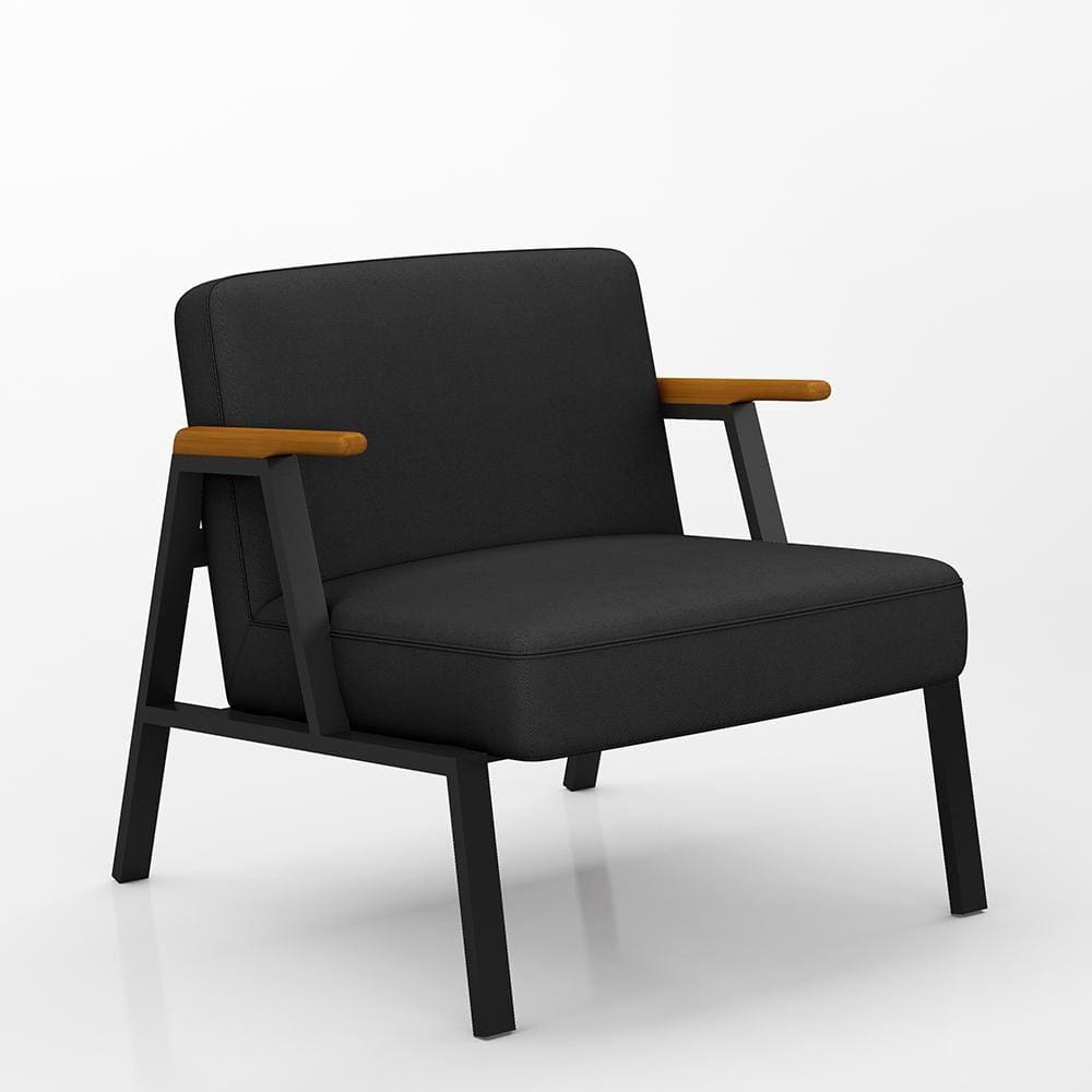 Poltrona Decorativa Coimbra Preto/cinamomo/preto - Móveis Arapongas
