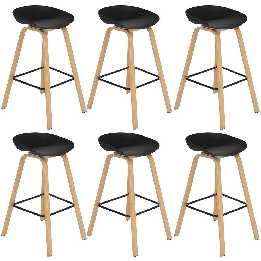 Kit 6 banquetas altas bancada cozinha Cassia BD 76 cm