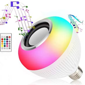 Lâmpada Led Inteligente Com Bluetooth Muda Cor Toca Música