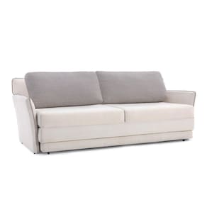 Sofá-cama 3 Lugares Mh-1610 Herval 215 Cm Colchão Casal Linho Cinza Aa