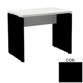 Mesa De Escritório Pé Painel Pe25 Em Mdp 150 X 70 Cm Preta Com Base Preta