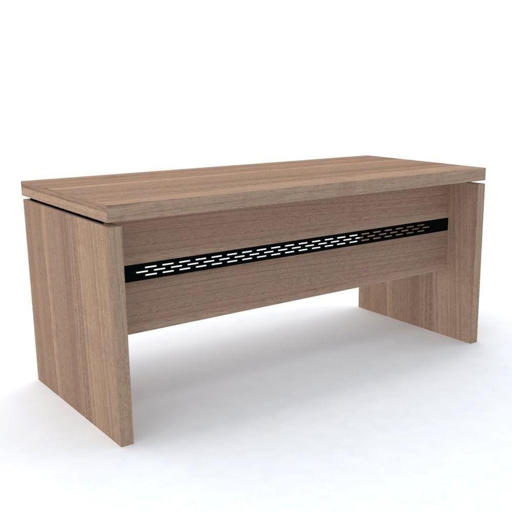 Mesa De Escritório Pé Painel Pe50 Em Mdp 180 X 70 Cm Cor Noce Naturalle Detalhe Preto