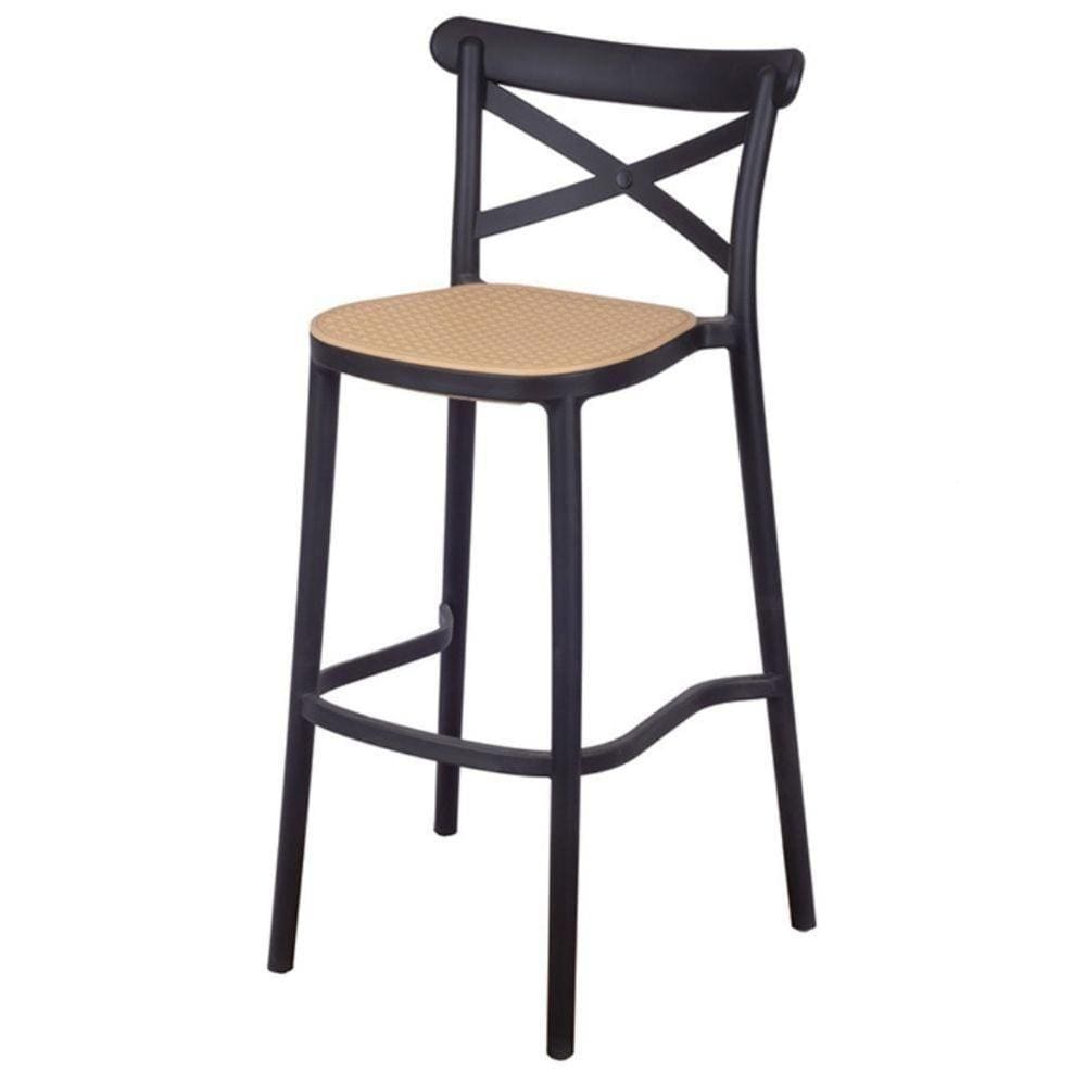 Banqueta Alta Katrina Plats Polipropileno Preto