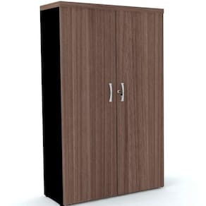 Armário Alto Pe40 Pandin 80 Cm (Largura) Em Mdp Walnut E Preto Com Duas Portas