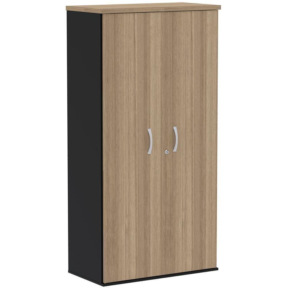Armário Alto Pe25 Pandin 79,20 Cm (Largura) Em Mdp Noce Naturalle E Preto Com Duas Portas