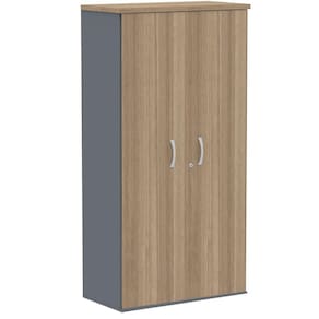 Armário Alto Pe25 Pandin 79,20 Cm (Largura) Em Mdp Noce Naturalle E Grafito Com Duas Portas