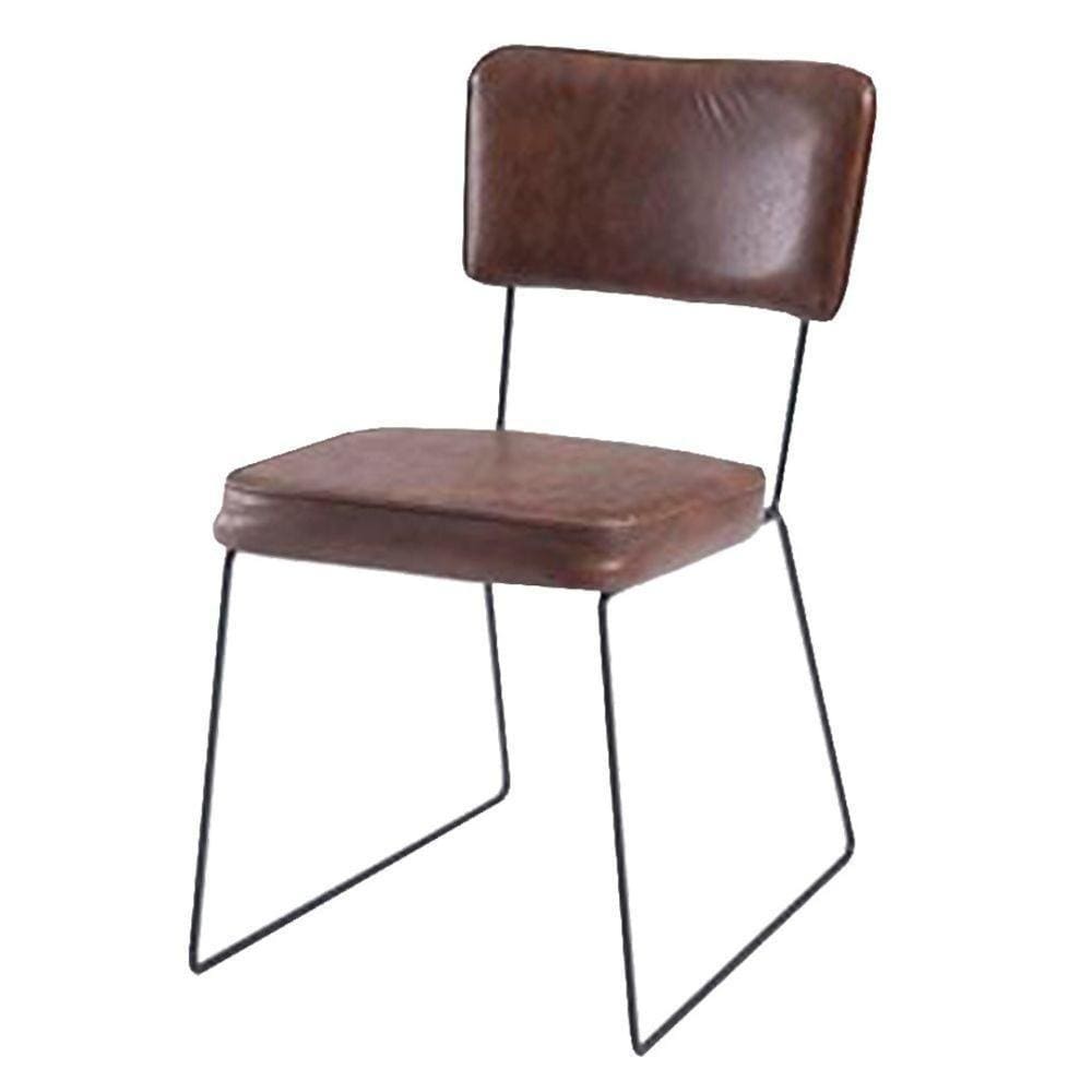 Cadeira Roma Daf Móveis Em Assento E Encosto Em Mdf Com Espuma D28 Courissimo Marrom Base Aço Preto