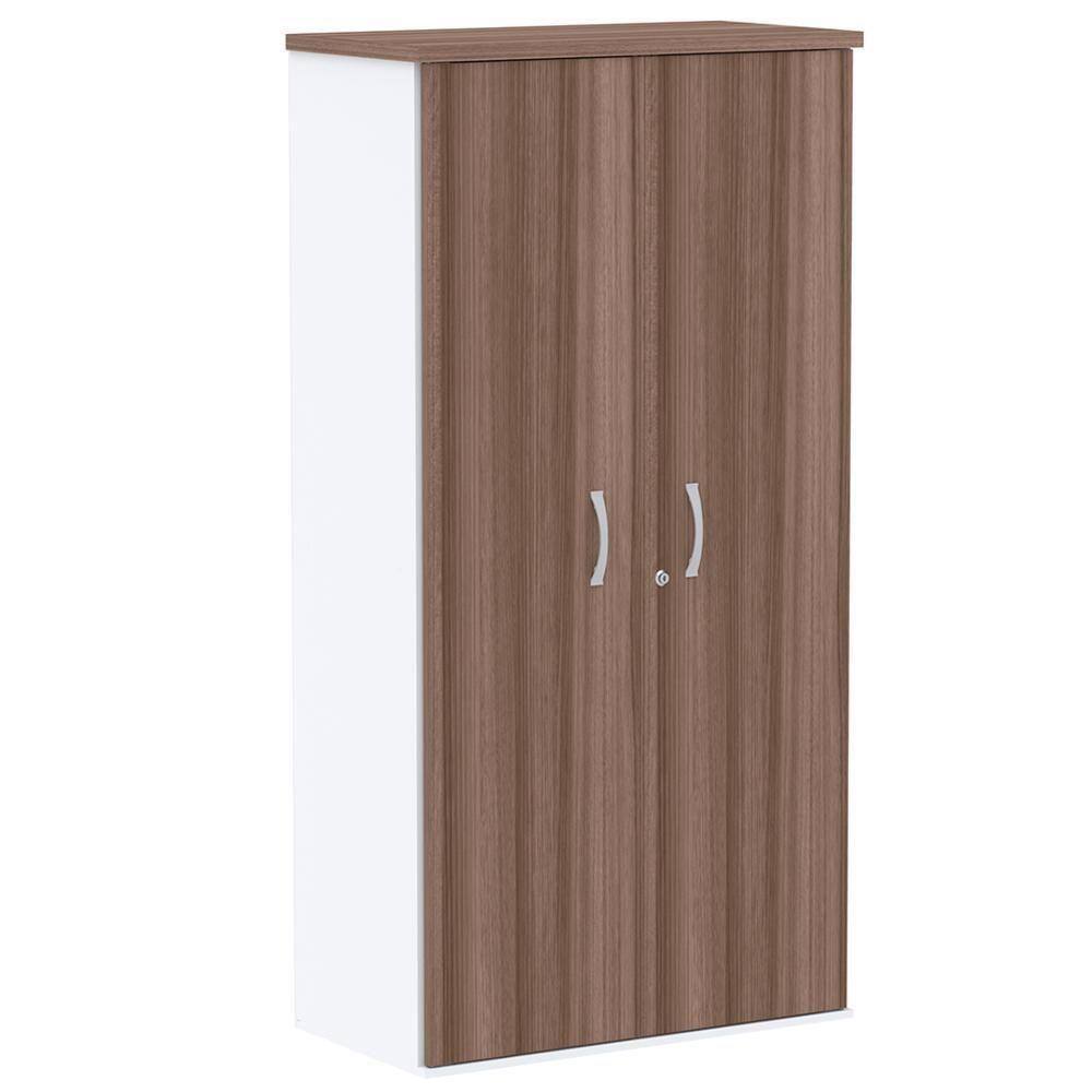 Armário Alto Pe25 Pandin 79,20 Cm (Largura) Em Mdp Walnut E Branco Com Duas Portas