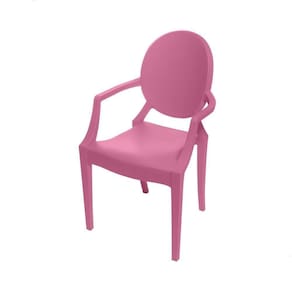 Cadeira Infantil Com Braço Invisible Louis Ghost Rosa Polipropileno