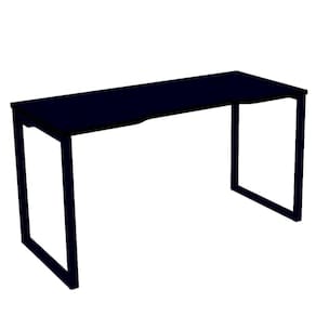 Mesa Gamer Retangular Home Office 134 X 60 Cm Pé Tubular Preto Com Borda Preta