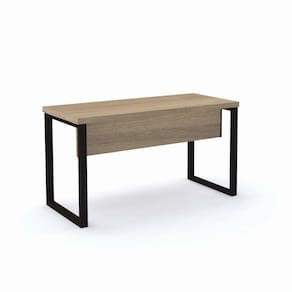 Mesa De Escritório Pé Tubular Pe40 Em Mdp 150 X 60 Cm Noce Naturalle Base Preta