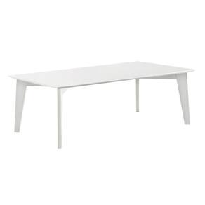 Mesa De Jantar Lisboa Univ Retangular 180 Cm Tampo De Madeira Com Laca Branca Brilhante