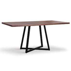 Mesa Jantar Retangular Orlando Industrial Daf Móveis 180 X 90 Cm Madeira Maciça Castanho Aço Preto