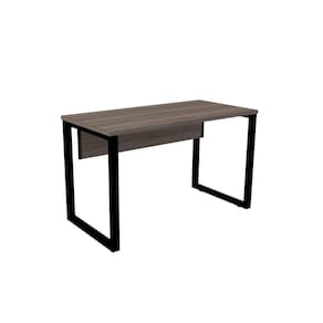 Mesa De Escritório Pé Tubular Pe25 Em Mdp 120 X 60 Cm Walnut E Base Preta