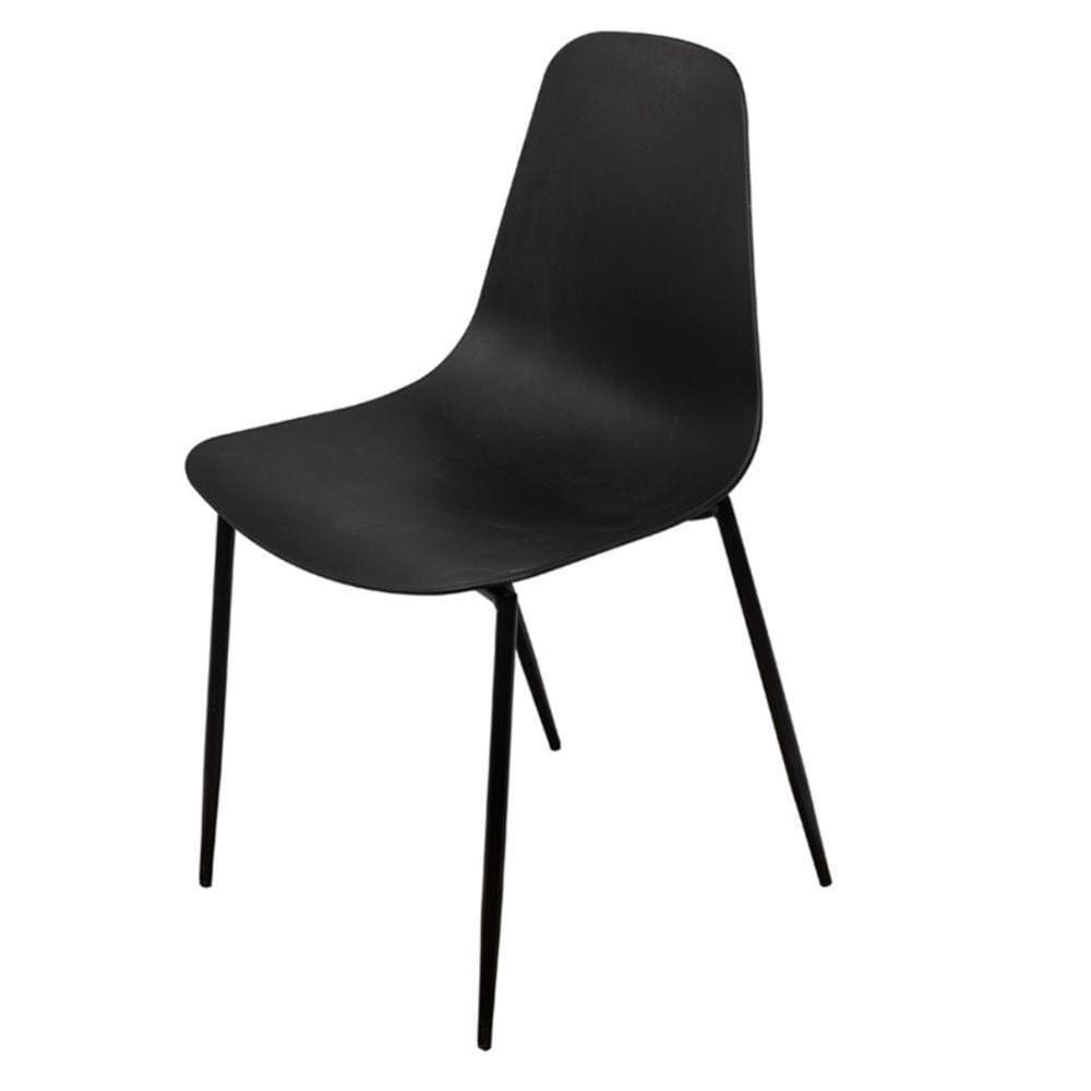 Cadeira Abi Polipropileno Preto Base Metal