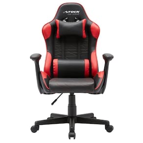 Cadeira Gamer Giratória Infantil Stock Car Blume Office Poliuretano (Pu) Preto Vermelho Base Rodizio