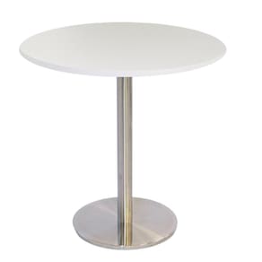 Mesa Bistrô Beta 112,50 Cm (Altura) Com Tampo Em Mdp Redonda 70 Cm Branco