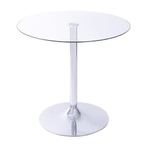 Mesa Apollo Redonda 70 Cm Base Metal Tampo Vidro