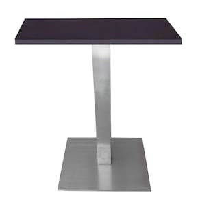 Mesa Alpha Inox 77,50 Cm (Altura) Com Tampo Em Mdp Quadrado 70 Cm Preto