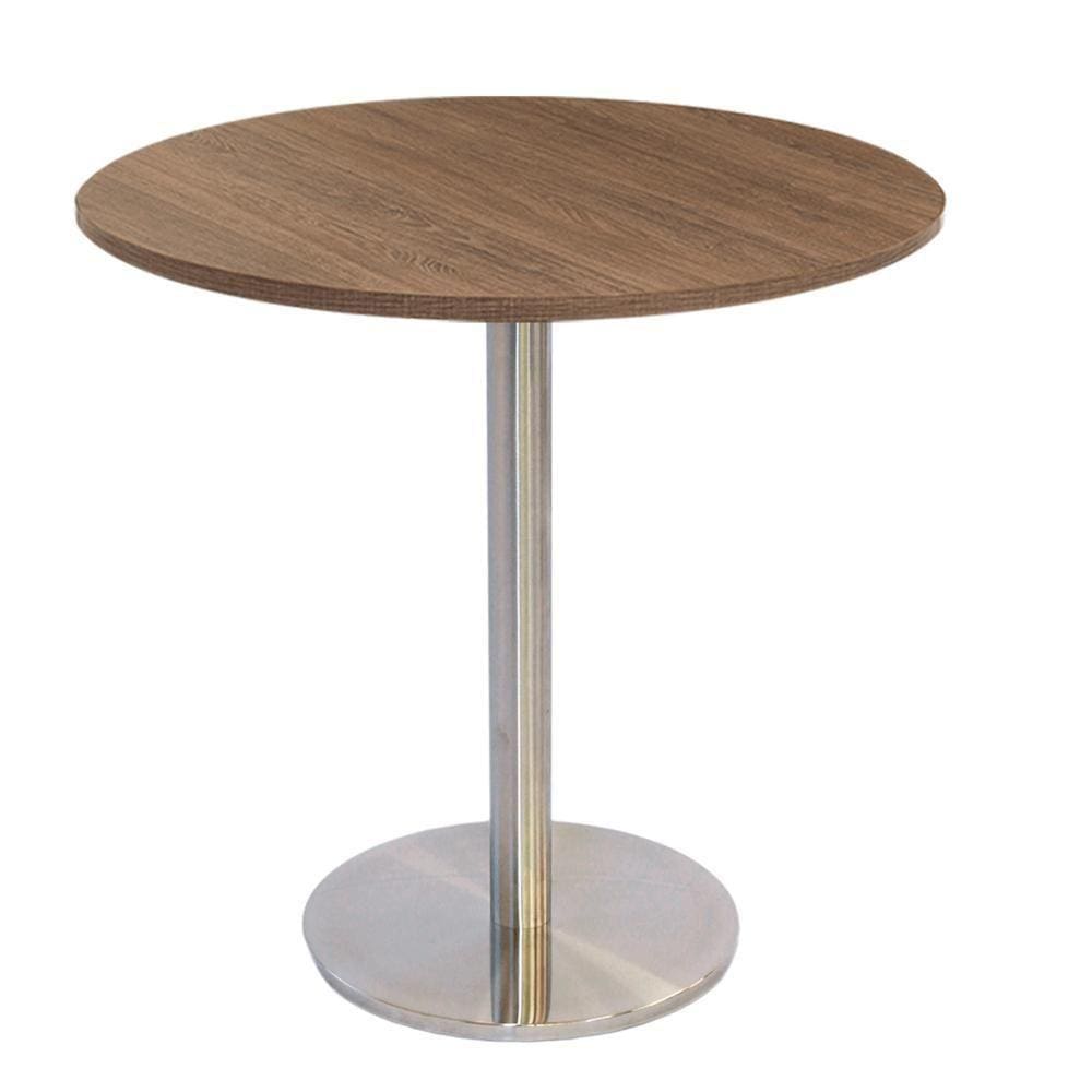 Mesa Bistrô Beta 112,50 Cm (Altura) Com Tampo Em Mdp Redonda 60 Cm Imbuia