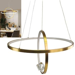 Luminaria Pendente 2 Aneis Planeta Infinito Perfil Luxo Moderno Decoraçao Cozinha Sala Restaurante Casa Comercial