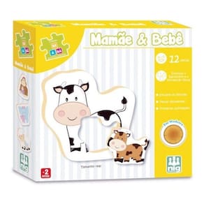 Jogo Pedagógico Educativo Madeira Mamãe & Bebê - Nig Brinquedos