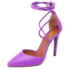 Scarpin Ellas Online Salto Alto Bico Folha Napa Iris