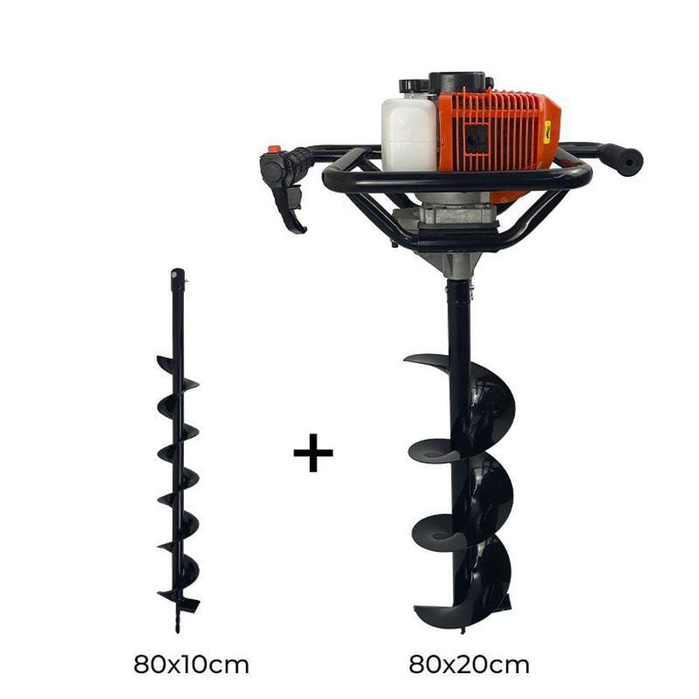 Perfurador De Solo A Gasolina 2,5Hp 52Cc Com Broca 10 + 20Cm