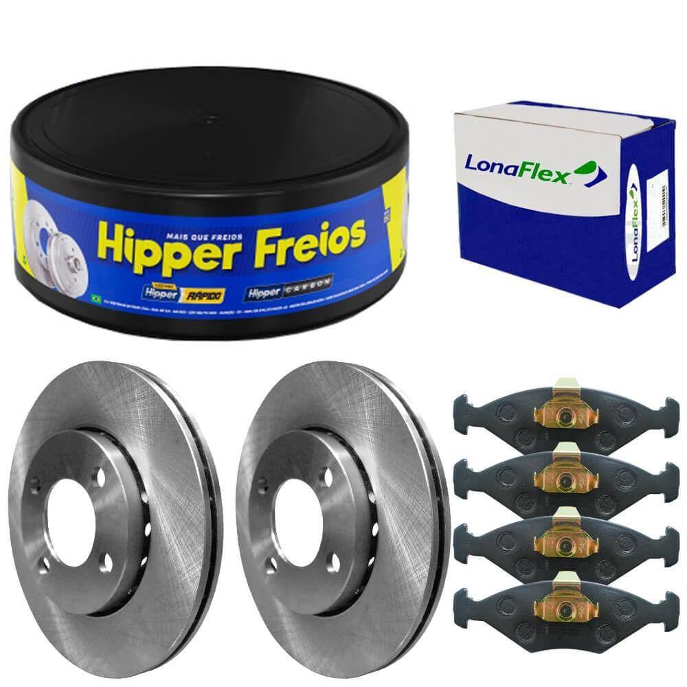 Kit Pastilha Disco Freio Fiesta 2002 A 2009 Dianteiro Ventil