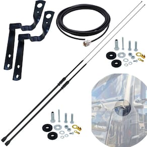 2 Antena Px Prolongador Argentina Black Suporte Dianteiro Mb Actros Cabo 5,5m Parafusos