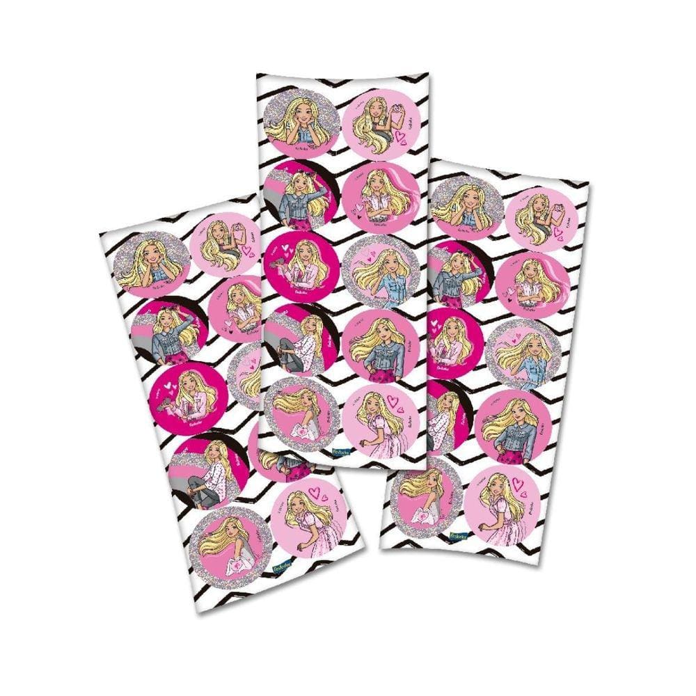 30 Unidades Adesivos Barbie Cartelas Decorativa Festa Modelo