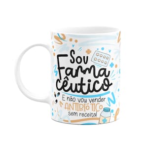 Caneca Profissões - Sou farmacêutico - branca